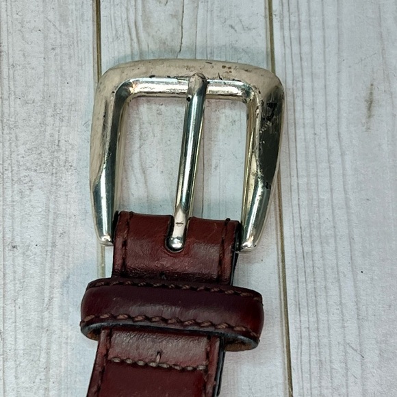 Brighton Vintage Leather Woven Brown Black Belt Silver Buckle Boho Classic Chic main image 8